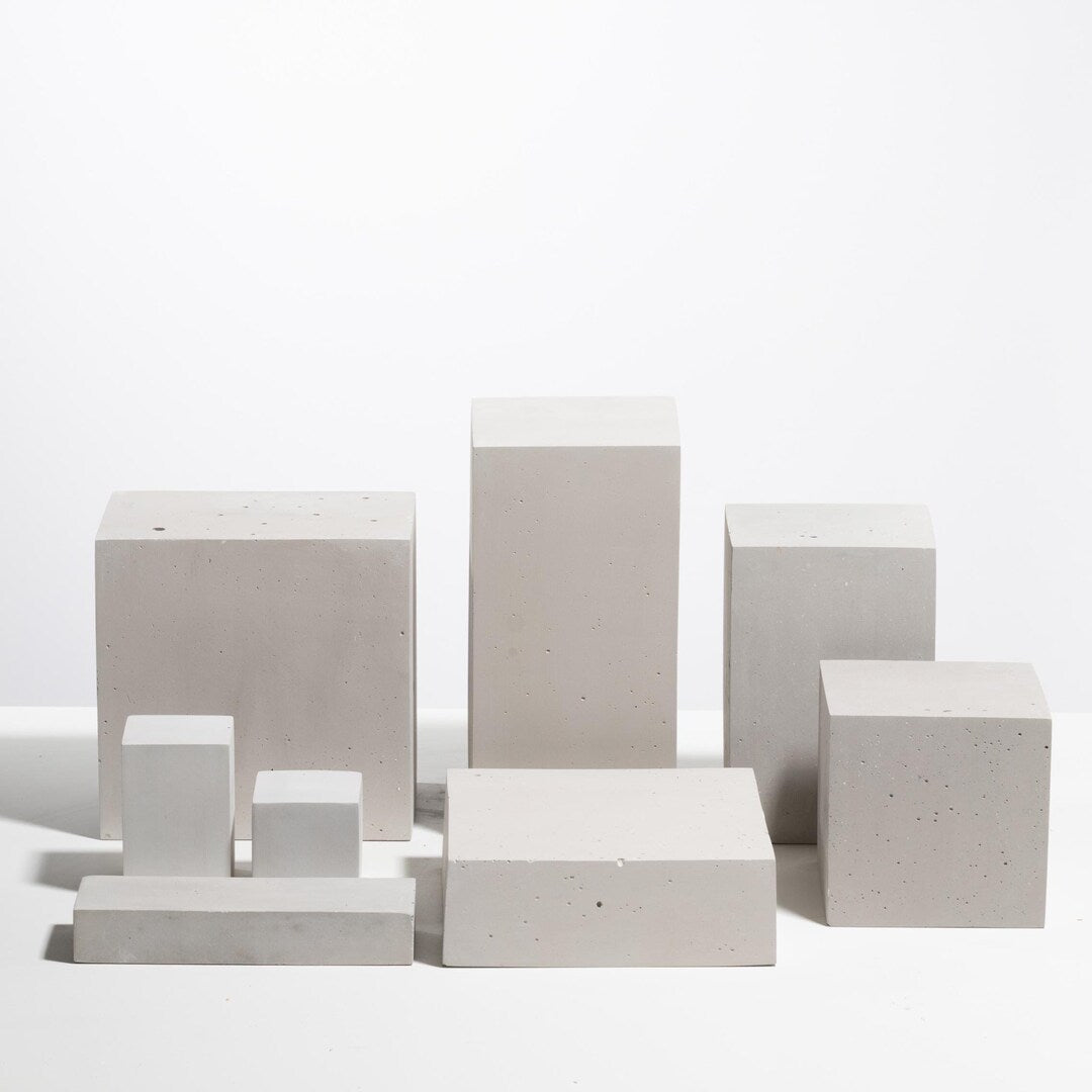 Schmuck-Display-Block-Set, 9-teilig, in Grau und Weiß