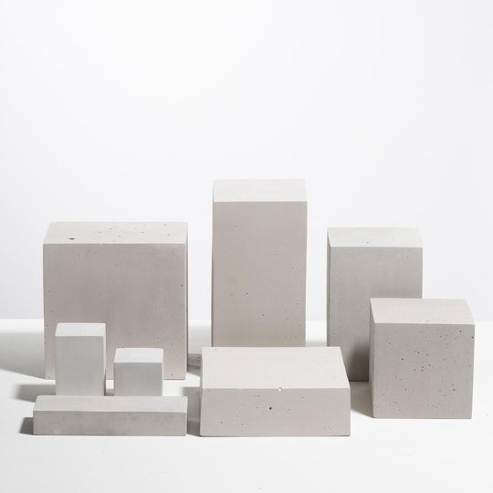 Schmuck-Display-Block-Set, 9-teilig, in Grau und Weiß