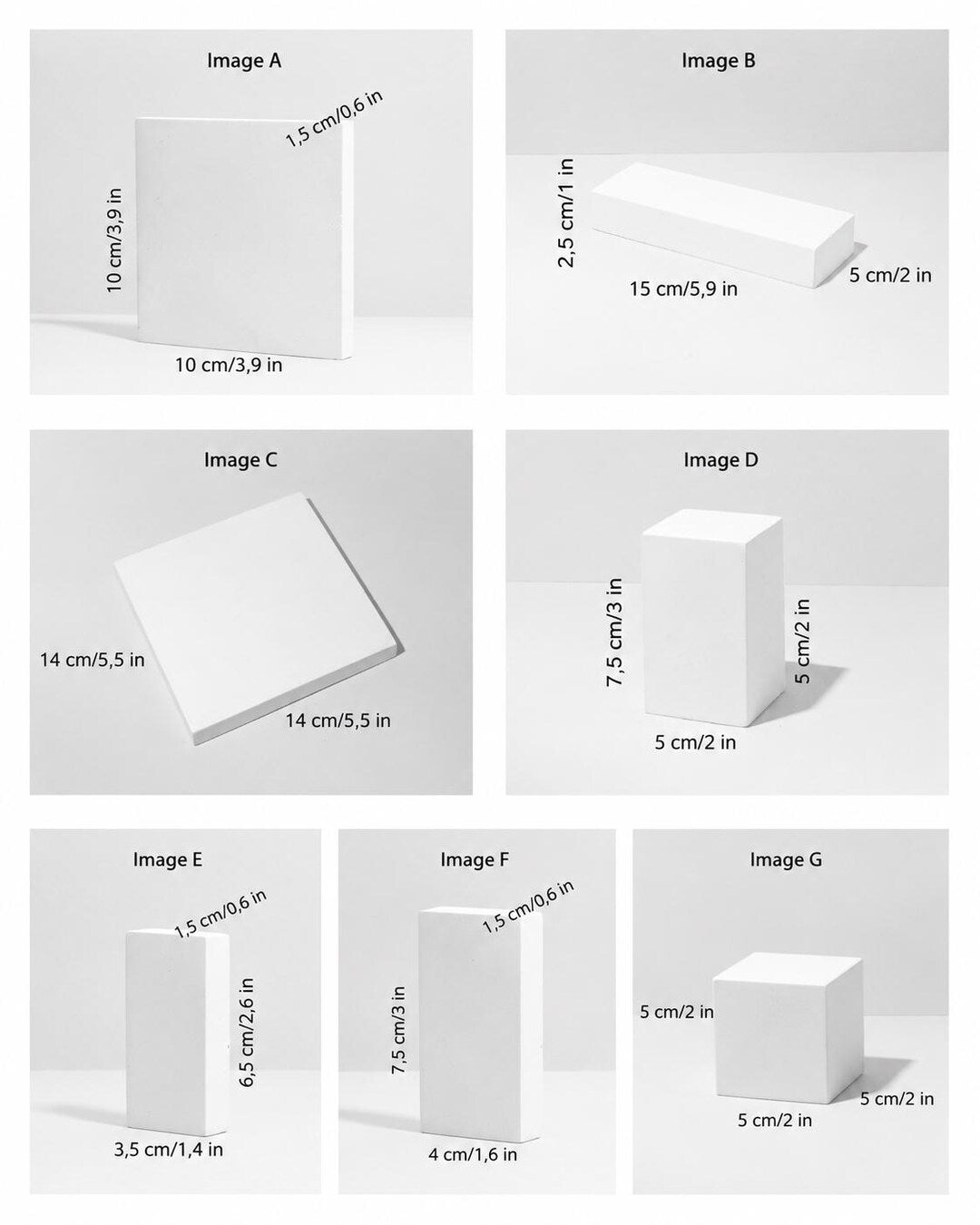 Modulares Schmuck-Display-Block-Set, 10-teilig, in Hellgrau