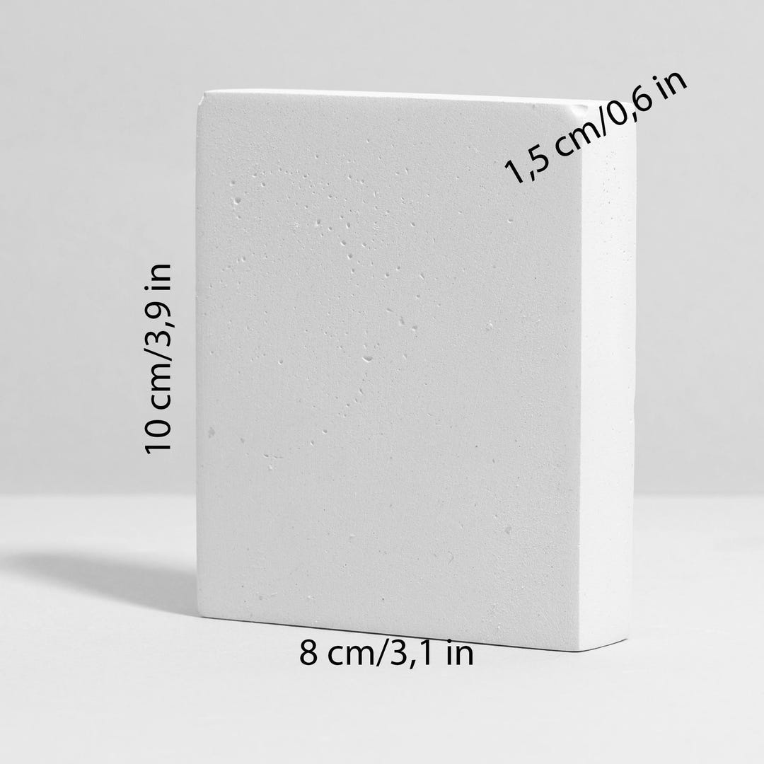 Textured white display slab approx. 10 x 8 x 1.5 cm