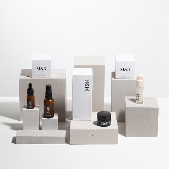 Schmuck-Display-Block-Set, 9-teilig, in Grau und Weiß