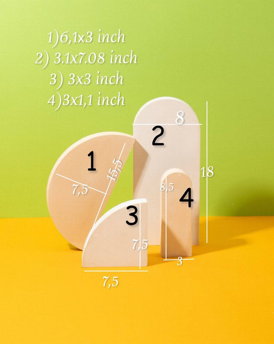Concrete Prop Set - Minimalist Arch and Semi - Circle Forms - Content Props