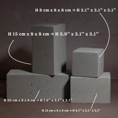 Concrete Product Photography Prop Set: Retail Display Cubes