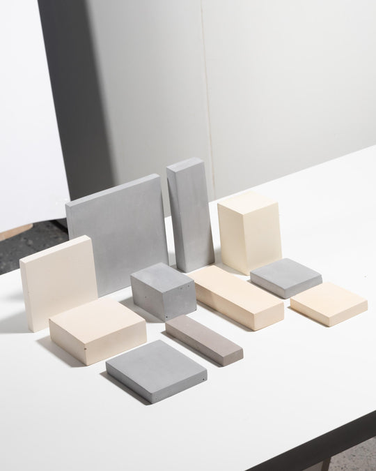 Neutral product display blocks for skincare perfume and cosmetics