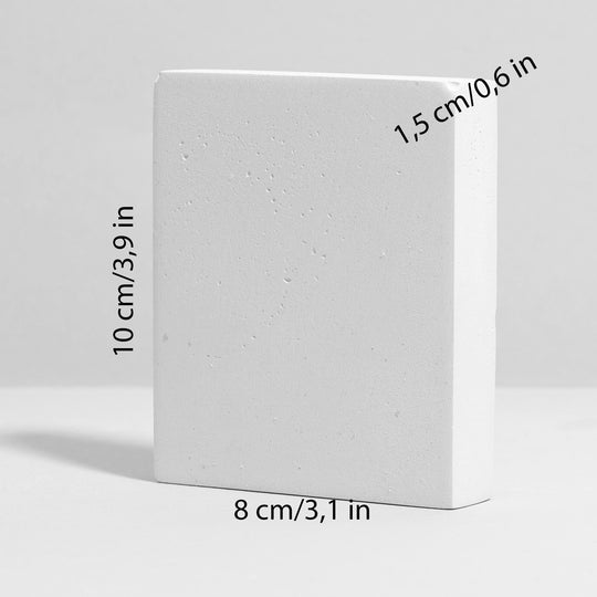 White display block 10 x 8 x 1.5 cm with textured surface