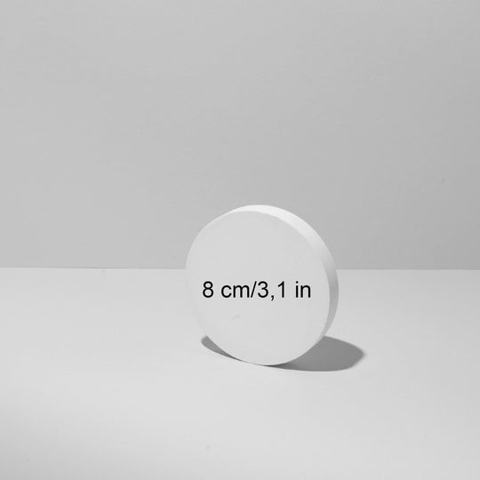 Round display disc 8 cm in diameter with matte finish
