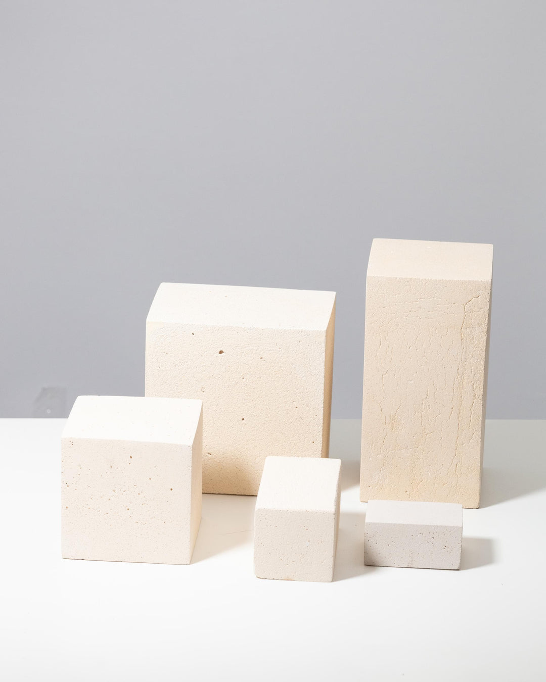 Large concrete display block set arrangement