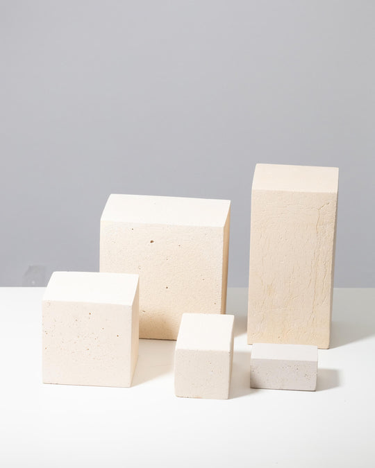 Large concrete display block set arrangement