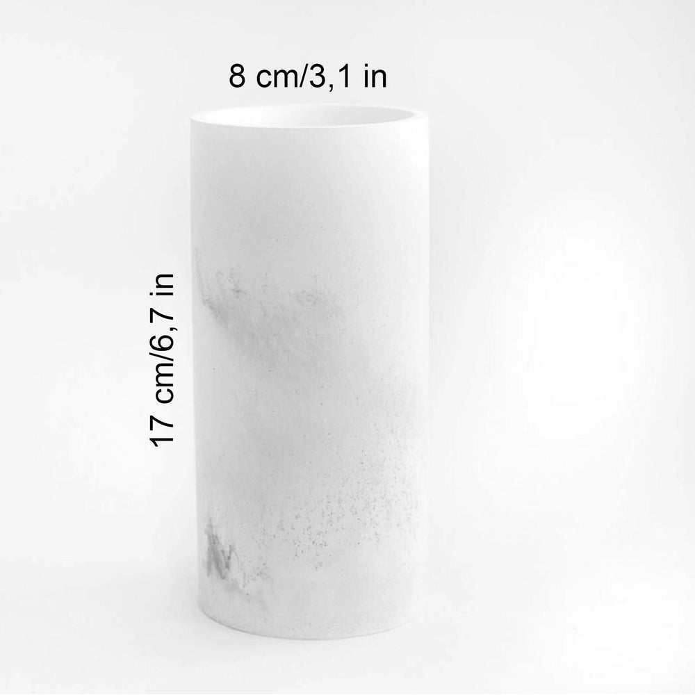 Cylinder podium trio styled for product photography with matte mineral finish
